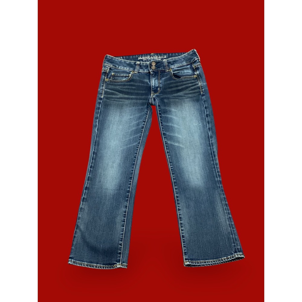 American Eagle Artist Crop Jeans Womens 4 Super Stretch Medium Wash Denim Pants